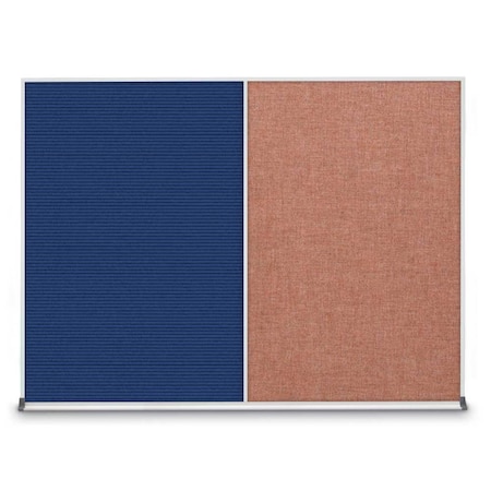 United Visual Products Triple Door Radius Plus Corkboard, 72" x UV8005PLUS-BRONZE-CORK